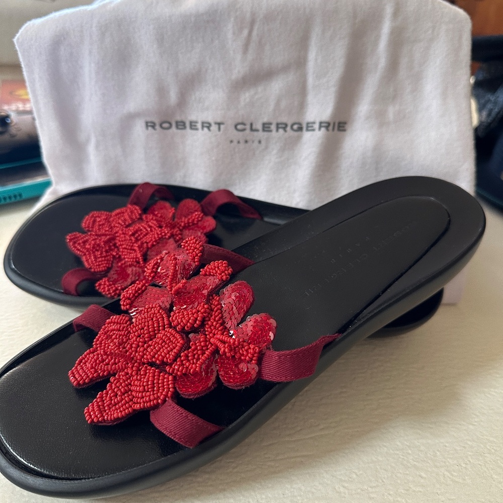 Robert Clergerie Paris Beaded Sandal - Size 10